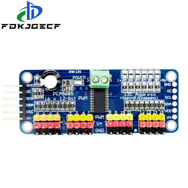 16 Canali 12-Bit Pwm Servo Motore Driver-I2C Interfaccia Pca9685 Modulo Raspberry Pi Scudo Modulo Servo Shield