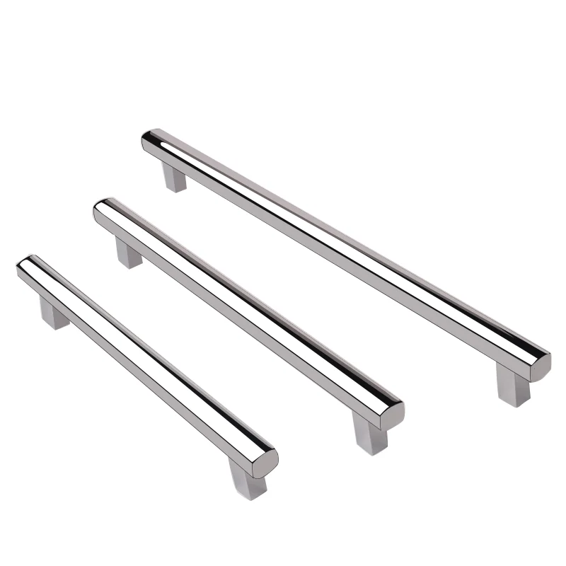 Silver T Bar Chrome Wardrobe Handles Aluminum Alloy 160mm Kitchen