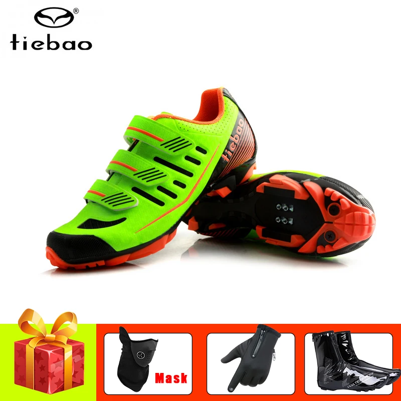 

TIEBAO sapatilha ciclismo mtb Cycling sneakers cover men mountain bike shoes self-locking breathable winter waterproof gloves