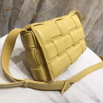 

Genuine leather flap handbag plaid stitching woven square bag lattice bread cow leather shoulder bag FREE SHIPPING 7 colors