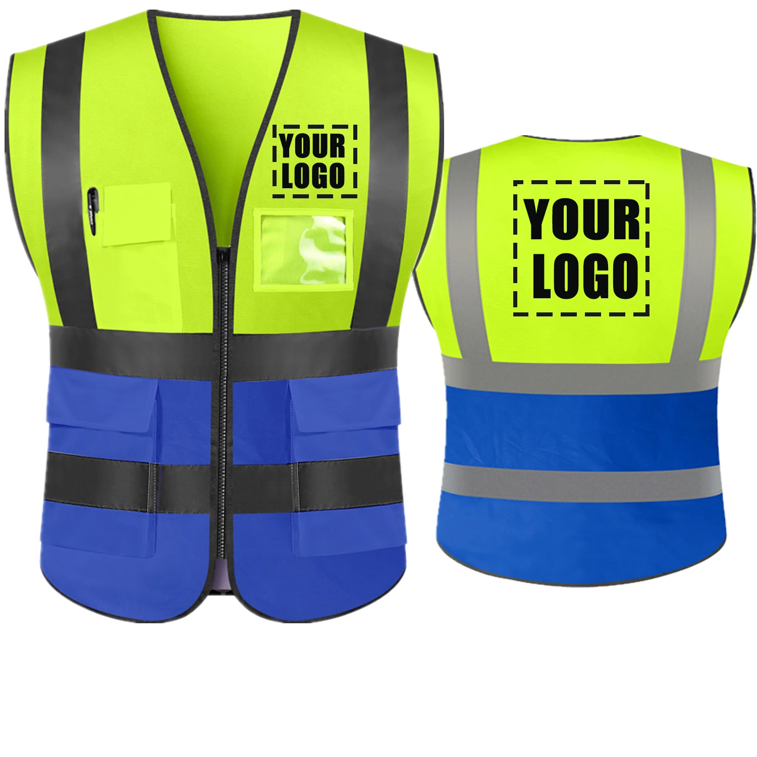 Reflective safety vest Custom your text logo high visibility security reflective vest personalized construction traffic outdoor safety cycling wear