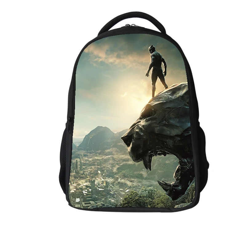16 inch school bag Школьная сумка с черной пантерой, детский персональный рюкзак с принтом с именем Marvel, сумки для книг, рюкзак, школьный рюкзак для школьников, мальчиков, подростков - Цвет: 16 inch school bag