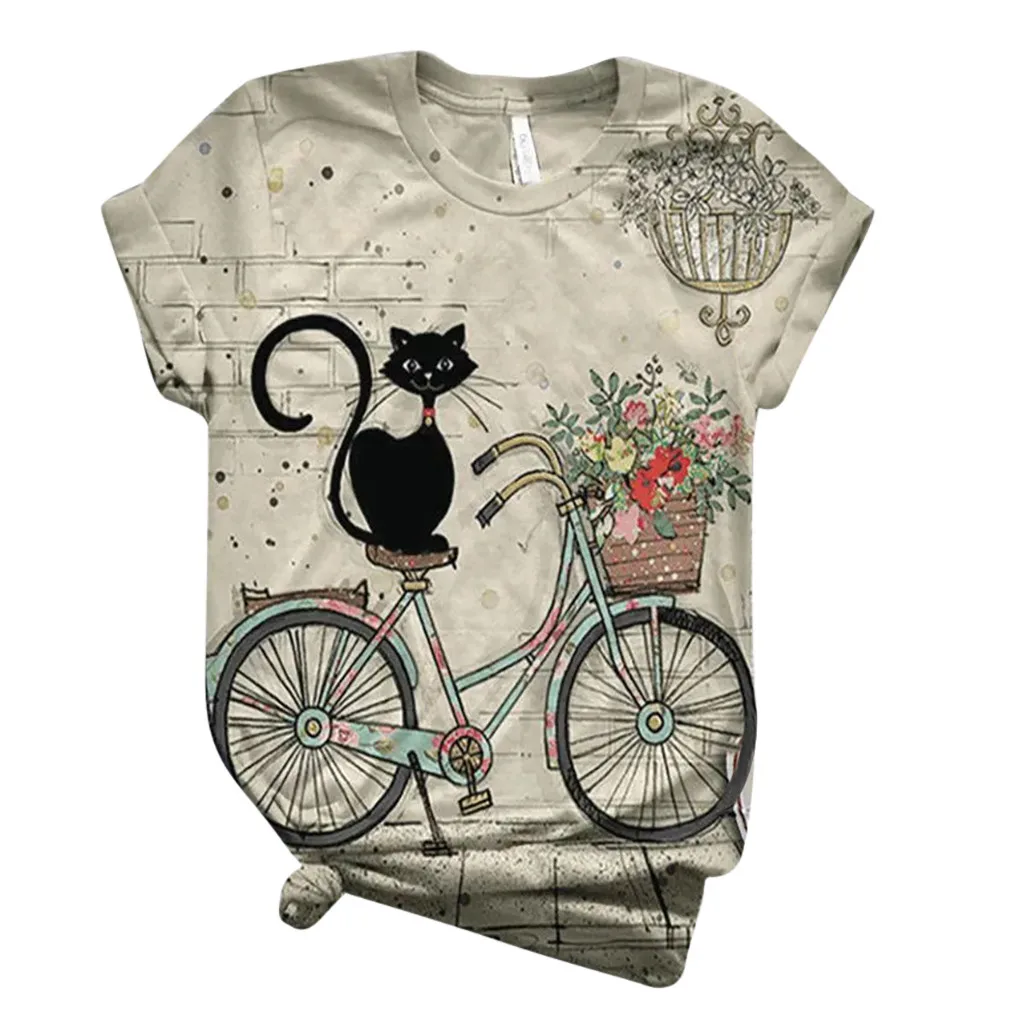 Tshirt Women Plus Size Short Sleeve 3D Animal Printed O-neck Tops Tee T-shirt Ropa Mujer Top Women Harajuku T Shirt Haut Femme