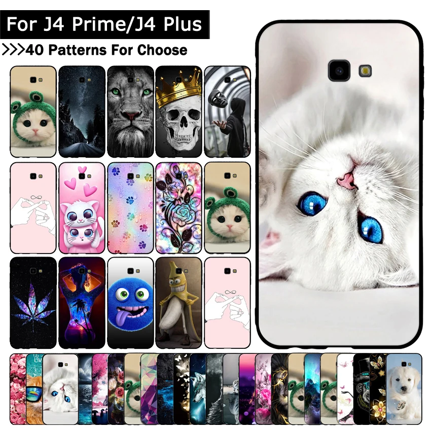 Чехол для Samsung Galaxy J4 + J415/J4 Prime/J4 Plus чехол с рисунком кота J4Plus J4Prime силиконовые чехлы