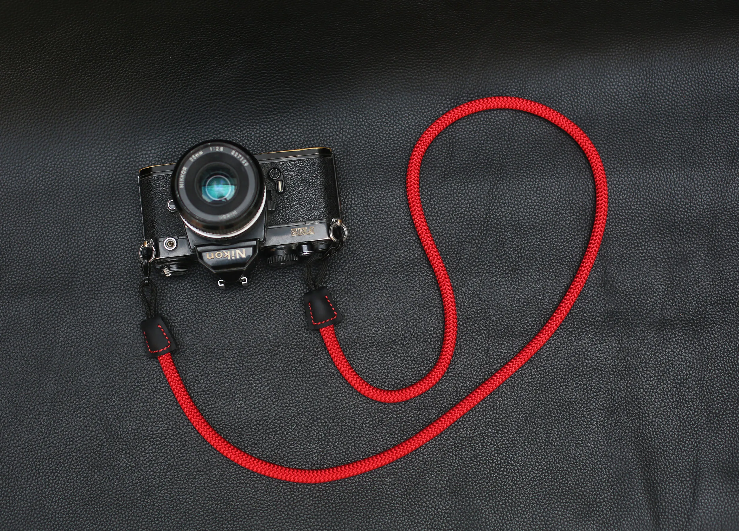 Red 8mm climbing rope handmade Quick-release camera neck shoulder strap