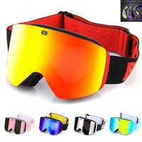 2023 Magnetic Ski Goggles with Double Layer Polarized Lens Skiing Anti-fog UV400 Snowboard Goggles Men Women Ski Glasses Eyewear 1