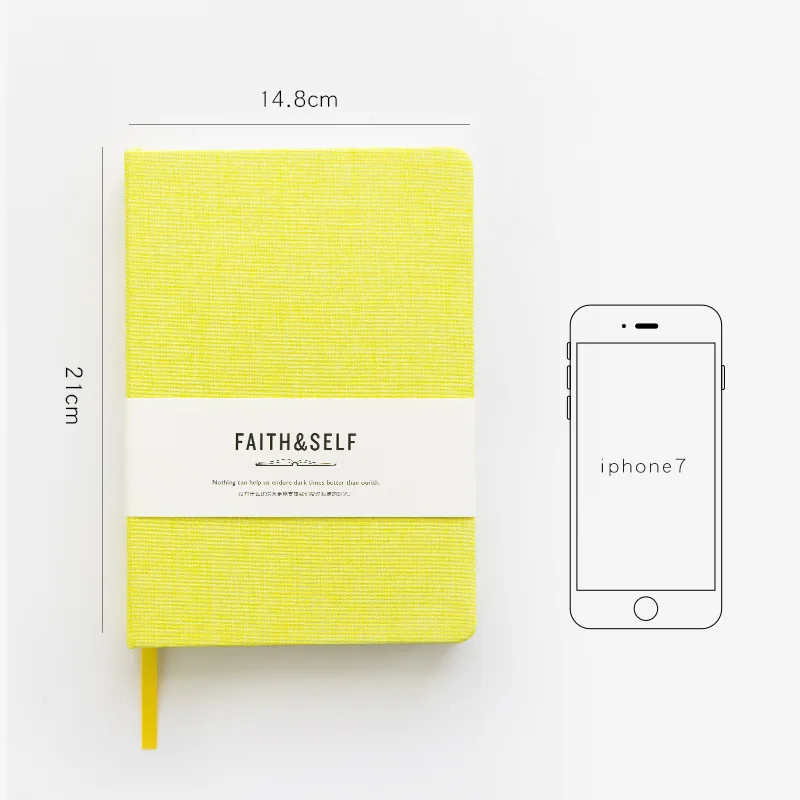 A5 Yellow A5 A6, милая холщовая Обложка, настольная книга, блокнот,,, месяц, неделя, ежедневник, органайзер, студенческий журнал, записная книжка - Цвет: A5 Yellow