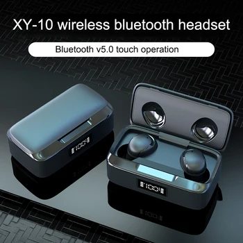 

TWS True Wireless Touch Earphones Bluetooth LED Digital Display Earphone In-ear With Charging Box Mic music Video Game For Phone