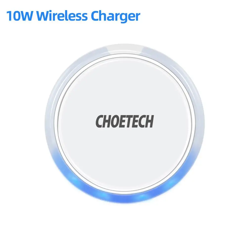 CHOETECH 5 Вт/10 Вт Qi Беспроводное зарядное устройство для iPhone Xs MAX XR 8 plus Быстрая зарядка для samsung S9 S8 Plus Note 9 Беспроводная зарядная панель - Цвет: 10W White