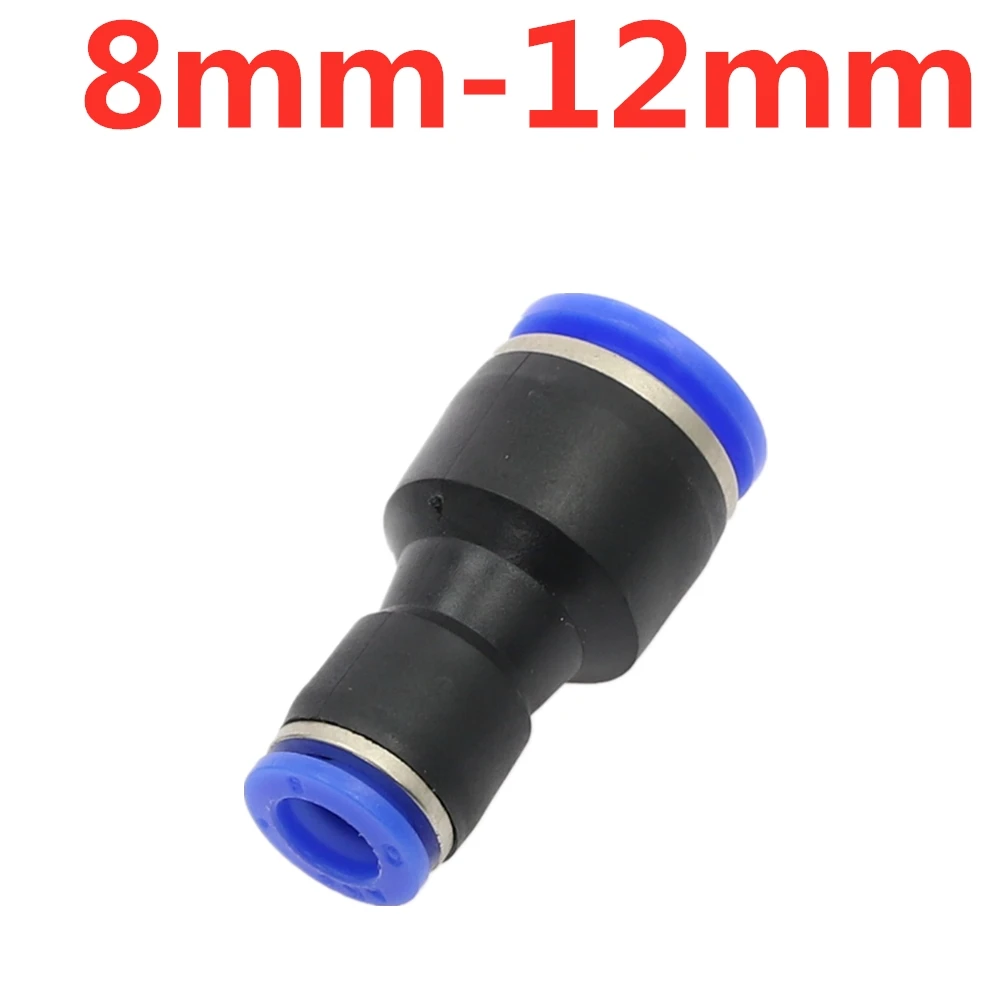 8mm-12mm 1 шт. пневматические фитинги нажимные в прямой Редуктор разъемы для воздушного вакуума водопровод Пластиковые Пневматические детали 4 мм-16 мм OD шланг - Цвет: 8mm-12mm