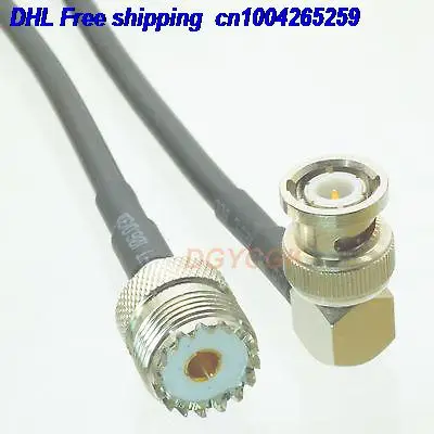 DHL 50 шт. штекер BNC под прямым углом до SO239 разъем UHF jack RG58 джемпер pigtail " кабель 22j
