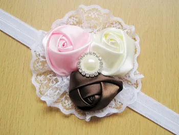 

Kids Elastic Floral Rose Lace Headband Hair Girls baby Princess Hairband Headbands Elastic Hairband Soft Turban Headwrap