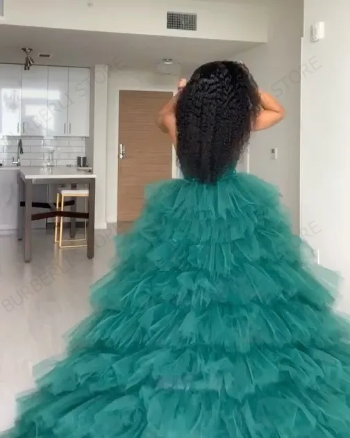 New Fashion Extra Puffy Tulle Overskirt Women Custom Made With Train Tulle Fluffy Long Overlay Skirts Detachable For Party
