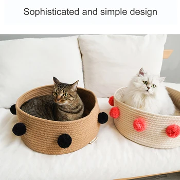 

HOT Round Cat Bed Warm Comfortable Puppy Dog Sleeping Mat Kitten Scratcher Pet Supplies NDS