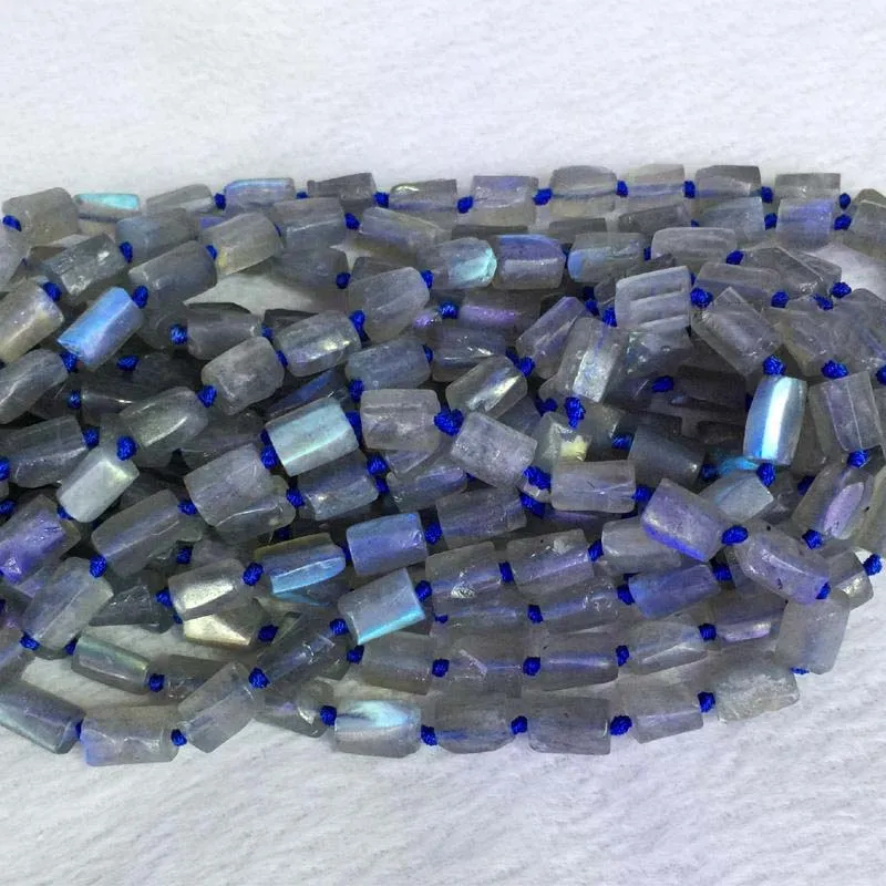 Natural Genuine High Quality Flash Light Gray Labradorite Nugget  6-8mm