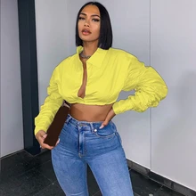 Aliexpress - Sexy Puff Sleeve Crop Tops Summer Outfits for Women Deep V Turn Down Collar Blouse Streetwear Female Night Club Tops