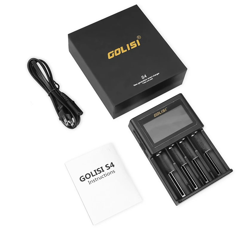 Golisi S4 2.0A интеллектуальное ЖК-зарядное устройство для Li-Ion Ni-MH Ni-Cd Ni-md 26650 18650 20700 21700 AA AAA аккумуляторная батарея