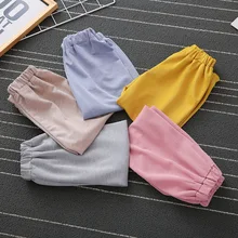 Противомоскитные штаны для мужчин и женщин, для детей, весна-лето г., стиль, для малышей, тонкие, повседневные, с фонариком, на гусеничном ходу, однотонные, Col