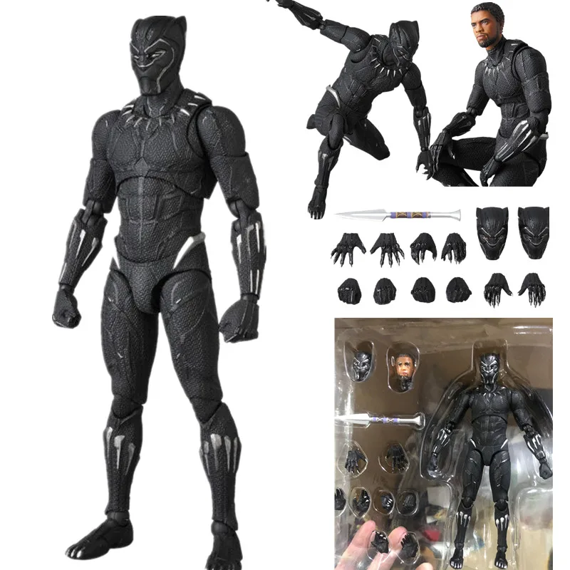 Mafex Black Panther Action Figure Avangers Super Hero Toy Doll Play Kids Gift 