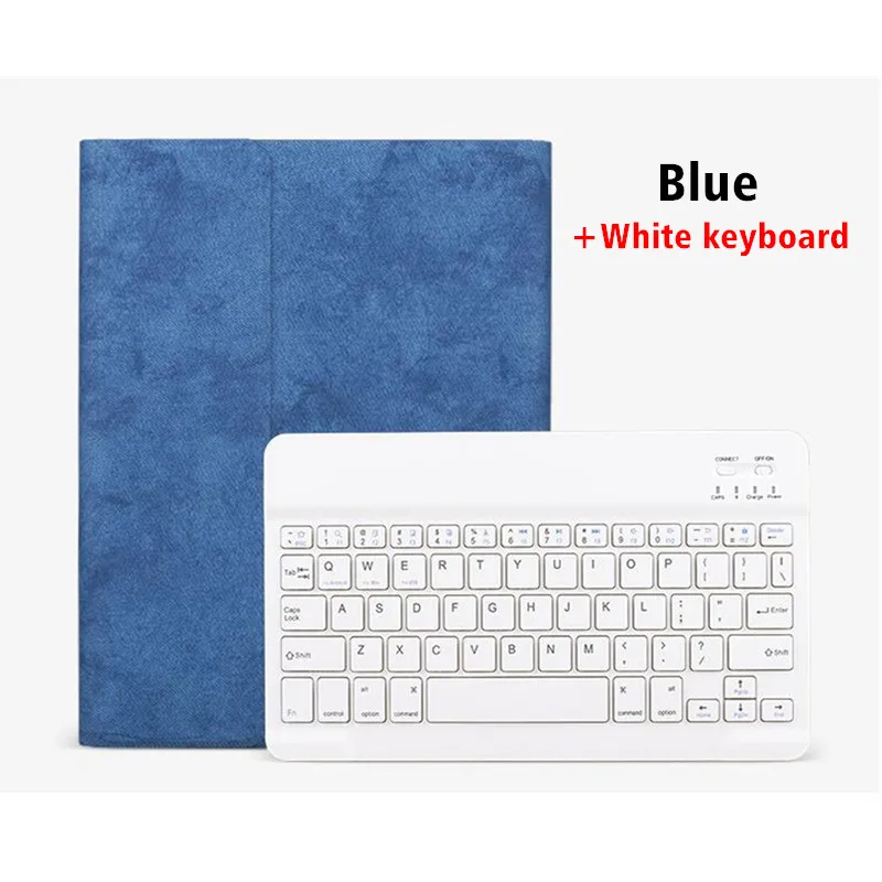 Blue and white Чехол-клавиатура для Apple iPad 10,2 7-го поколения A2198 A2200 Чехол-клавиатура для iPad 10,2 чехол с карандашом+ пленка+ ручка - Цвет: Blue and white