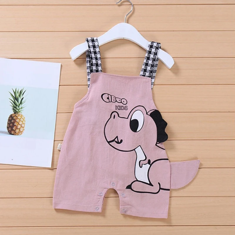 Newborn Infant Baby Boys Overalls Strap shorts Summer Baby Boys Grils Dinosaur Cartoon Printing Suspender Trousers Kids Overalls