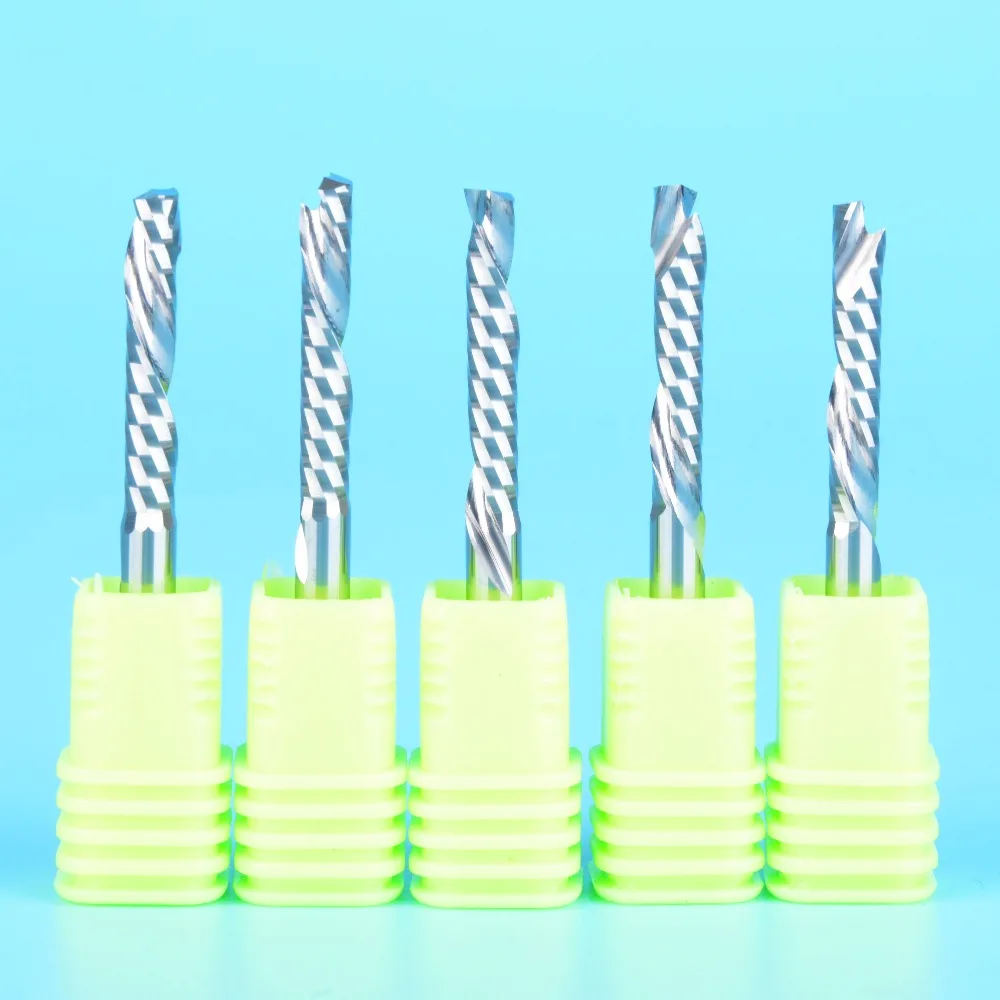 

10pcs 5MM Up &Down Cut One Single Spiral Flute Carbide CNC Mill Milling Tools, Milling Cutter,Woodworking Cutting Router Bit
