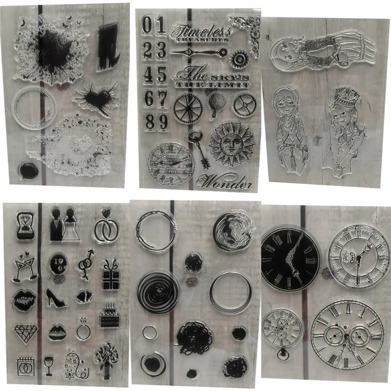 Lychee Life Clock серия букв Прозрачная силиконовая Печать Прозрачный штамп для DIY Скрапбукинг фото альбом украшения