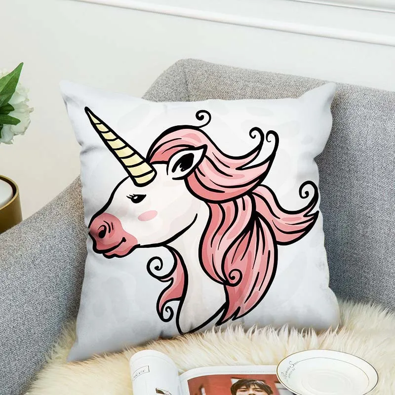 Diy Decorative Pillow Unicorn Modern Cusions Nordic Home Decor Color Changing Glitter Sequins Pillow Funny Cushion Cover