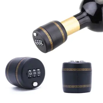 

Zinc Alloy Bottle Password Lock Combination Lock Wine Stopper Vacuum Plug Device Preservation For Furniture Hardware Tools Gift