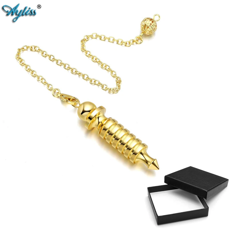 Gold Ayliss Металлические Маятники, гадания, работоспособные 6 пластинчатых медных колец Isis камеры маятник исцеления Рейки генератор энергии - Окраска металла: Gold