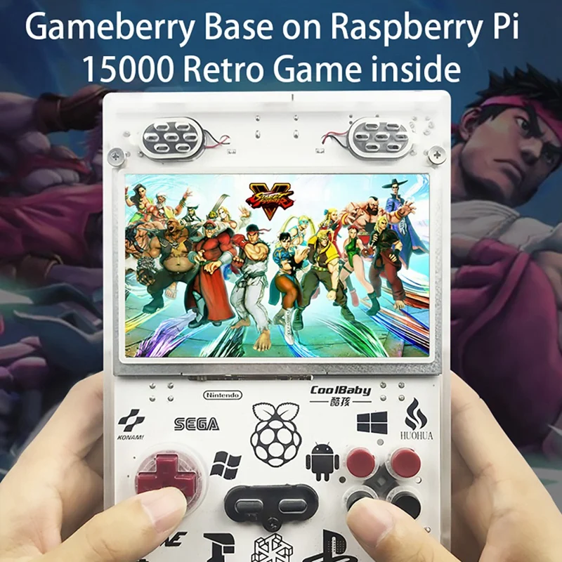  Consola de mano con pantalla IPS de 50 pulgadas para reproductor de juegos Retro Raspberry Pi conso