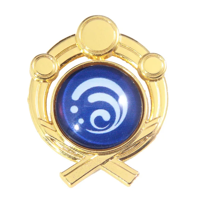 Game Genshin Impact Eyes Of God Mondstadt Pins Brooches Luminous 7 Element Kawaii Cosplay Badges 009