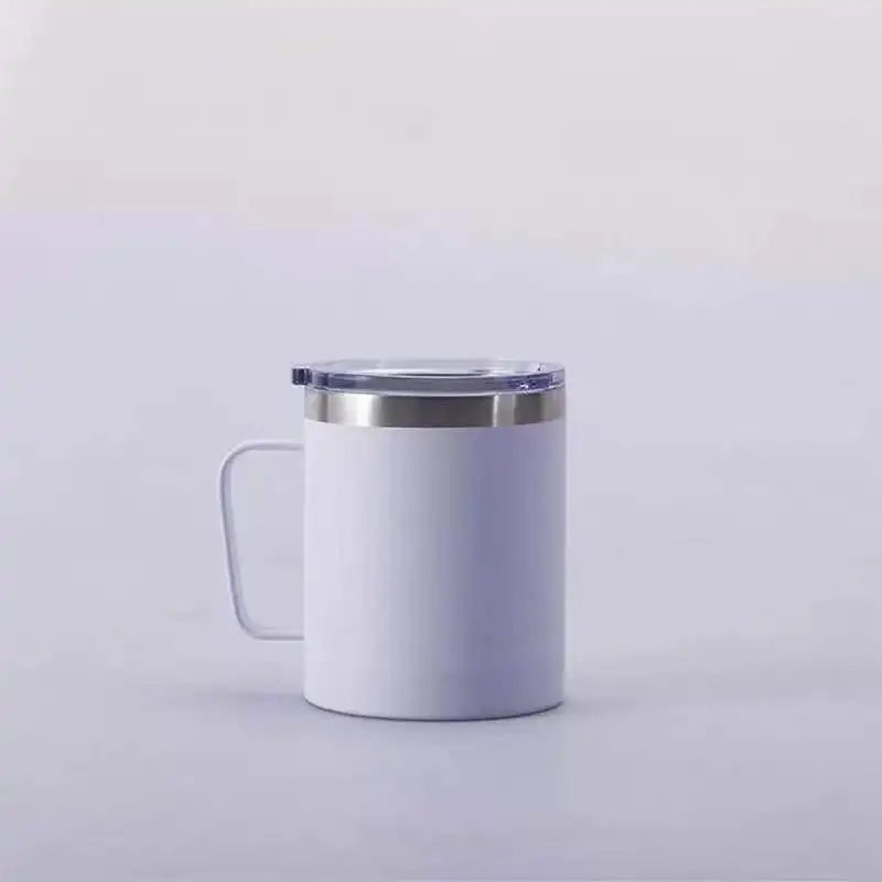White LC 10-унциевая миниатюрная taza de манго Лоуболл con tapa de двойной pared 304 ВАСО де inoxidable al vacío сосуды китайские aislados - Цвет: White