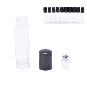 

10ml Roll On Roller Empty Bottles for Essential Oils Roll-On Refillable Perfume Bottle Containers Travel Clear 1PCS