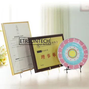 

30pcs Metal Square Rack Dish Display Bracket Desktop Decorate Clock Picture Frame Crafts Display Easel Gold Silver