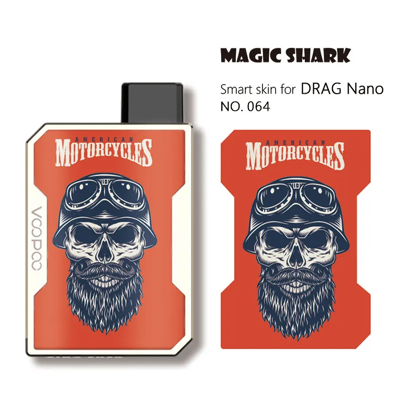 Магическая Акула мода мотоцикл армейский лист сотовый Череп ПВХ Vape Pod чехол наклейка кожи пленка для Voopoo Drag Nano