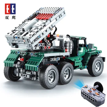 

RC Remote Control Rocket Launcher Truck 2 in 1 Military Weapon 1369pcs Building Blocks Bricks Educational Toys Gifts CADA Car