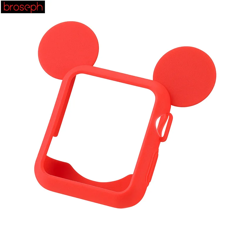 Red (mouse) Защитный чехол для Apple Watch Series 3 2 1 38 мм 42 мм силиконовый защитный чехол для iWatch 3 Band 42 мм 38 мм Чехлы для часов - Цвет: Red (mouse)