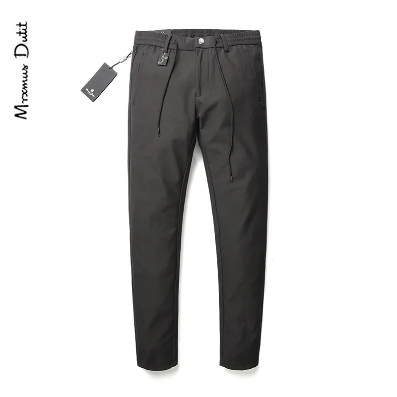 

MD + Autumn And Winter Men's Trousers Fashion Spandex Rubber Band-pencil pants Trousers Solid Color Thick Men's Trousers MD 1027