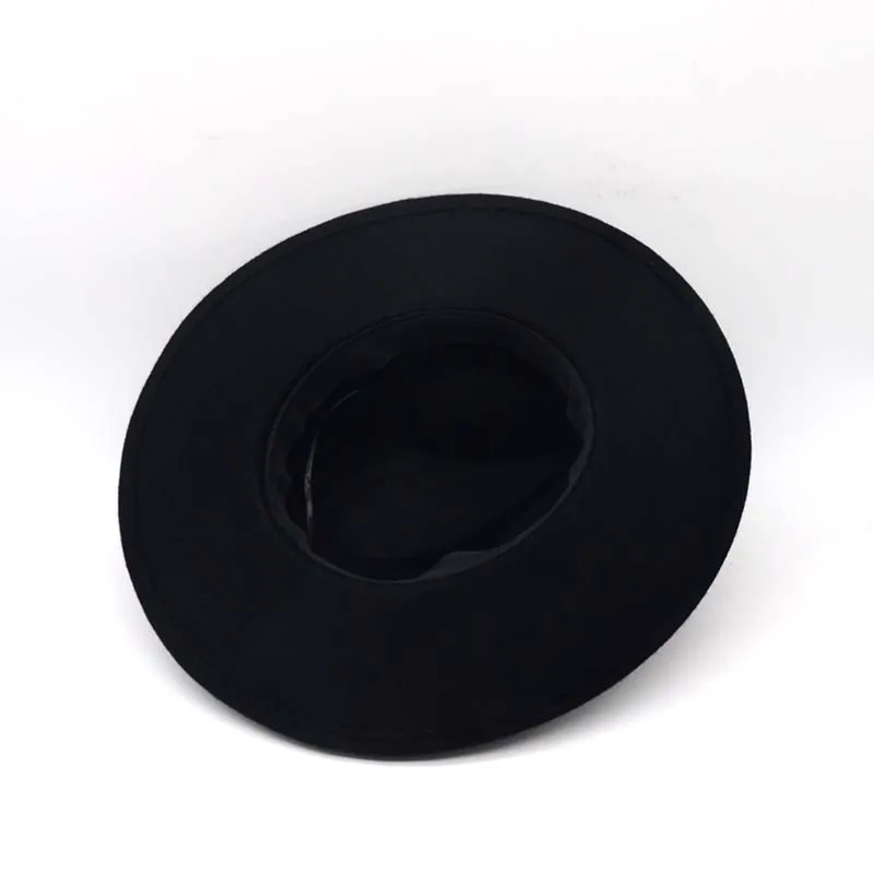 Фибоначчи 10 см с большими полями черная фетровая шляпа модная мужская джаз шляпа осень зима Трилби шерсть фетровые шляпы для женщин еврейская шляпа