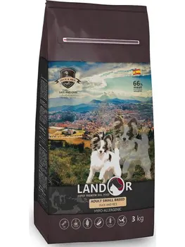 

Landor Adult Small Breed Dog сухой корм для взрослых собак мелких пород, Утка и рис, 15 кг.