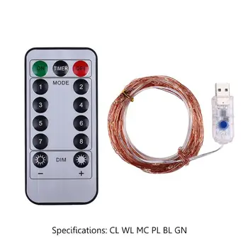 

200 LEDs USB Brass Wire String Light 8 Modes Holiday Party Wedding Home Decor Q0KF