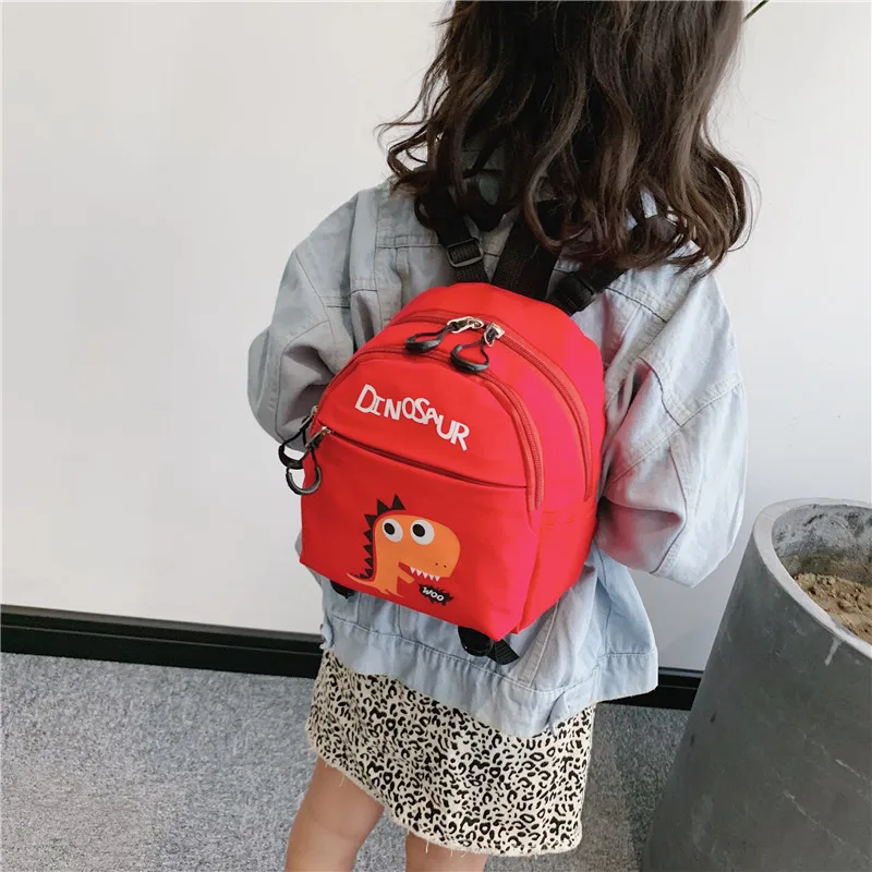 

Kindergarten Cartoon Nylon Waterproof Small Bookbag Printed Multi-color Dinosaur Baby Backpack Ultra-Light Export Hot Selling Sh