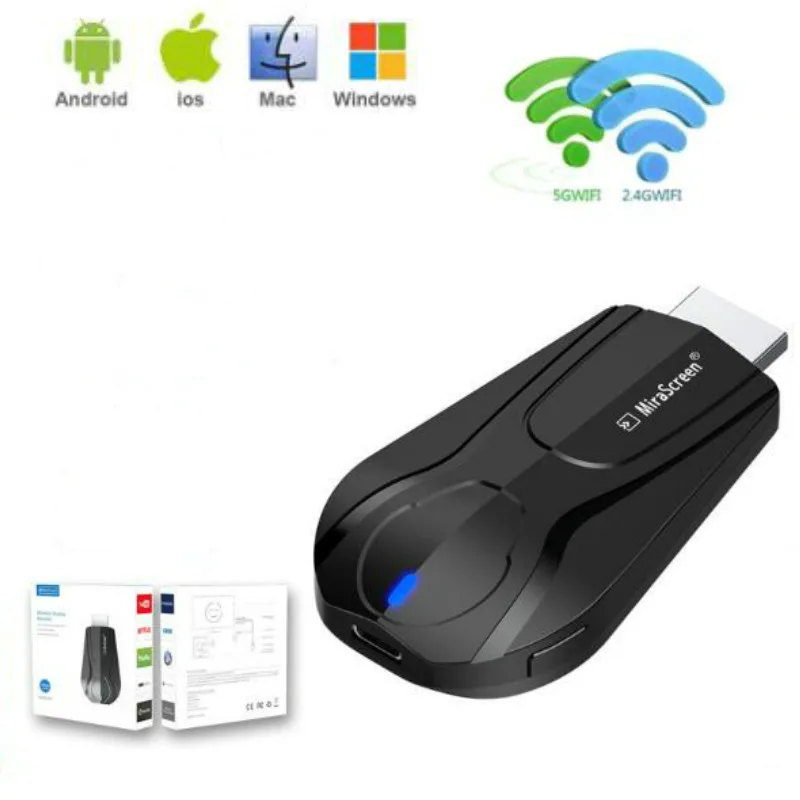 Mirascreen Беспроводной TV stick Miracast Airplay приемник 5G 2 4G Wifi Dongle Mirror Screen cast Anycast