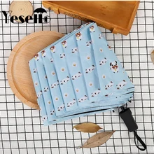 Yessello, полосатый зонтик для собак, карманный зонтик, три складных, свежие, вечерние, в полоску, для собак, зонтик, солнечный, дождливый, розовый, женские зонты