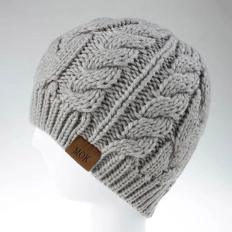 Light Gray Новая вязанная шапка, модная Осенняя зимняя уличная спортивная теплая шапка с высоким хвостиком, одноцветная теплая шапка, s TG0108 - Цвет: Light Gray