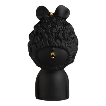 

Sculpture Crafts Gift Collectible Living Room Curly-Haired Home Decor Desktop Modern Pout Girl Resin Statue Simple Ornaments Art