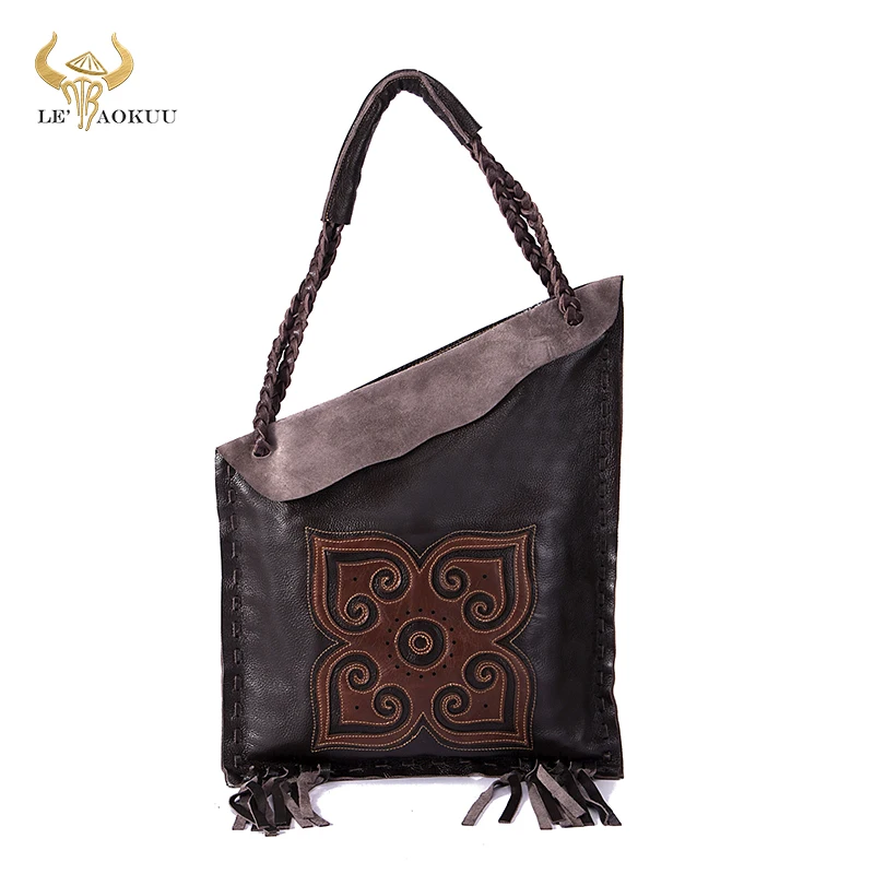 

Женская винтажная Сумка-тоут из натуральной кожи