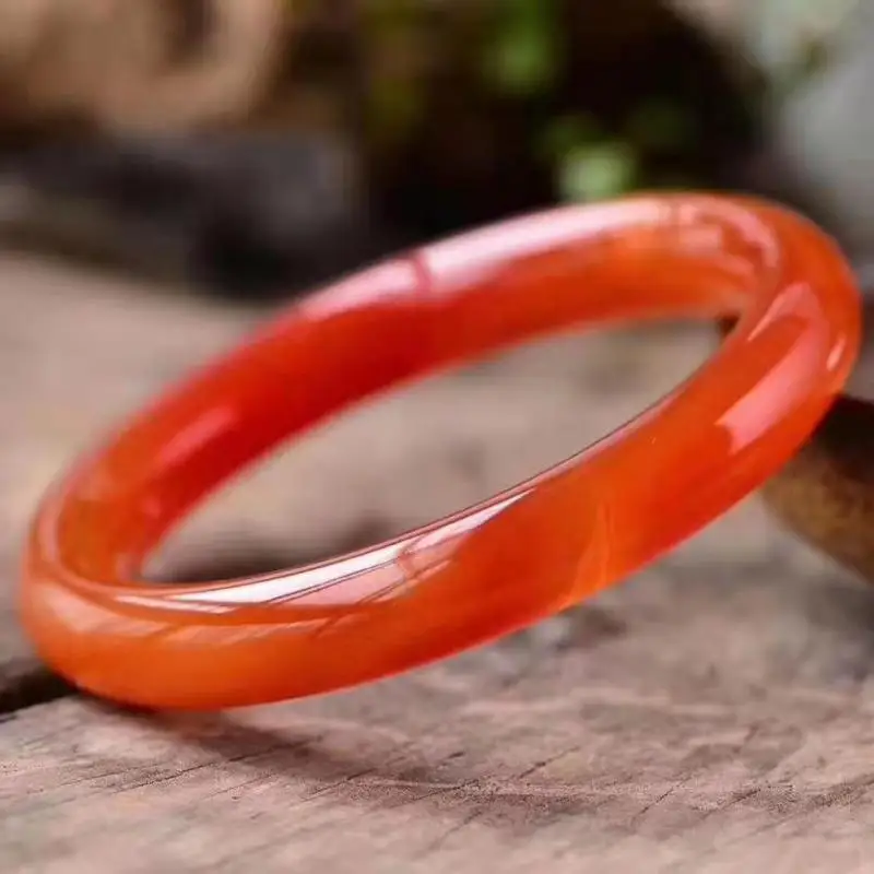GenuineNaturalJadeBangleFineJewelryWomenRedChalcedonyAgate