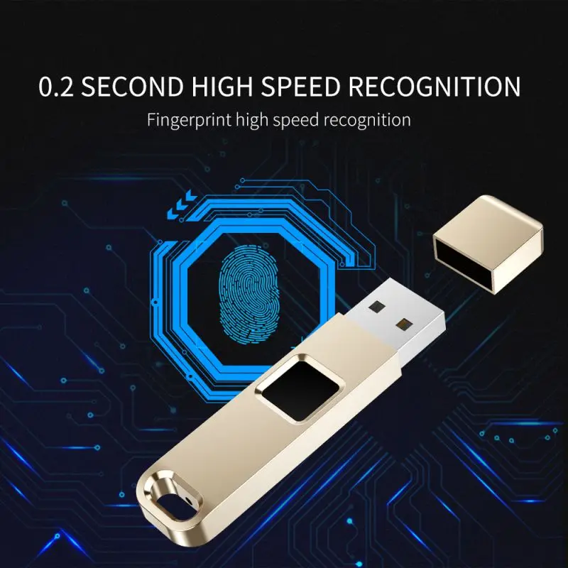 Отпечаток пальца зашифрованный металлический U диск USB флэш-накопитель 32 ГБ для ноутбука Настольный отпечаток пальца флеш-диск USB 2,0